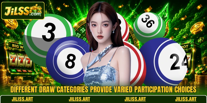 Different draw categories provide varied participation choices Different draw categories provide varied participation choices