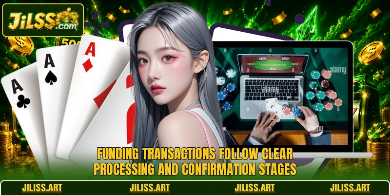 Funding transactions follow clear processing and confirmation stages Funding transactions follow clear processing and confirmation stages