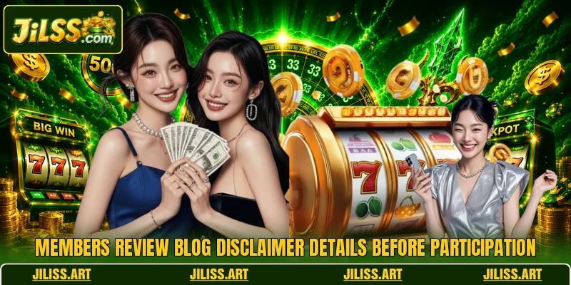 Members review blog disclaimer details before participation