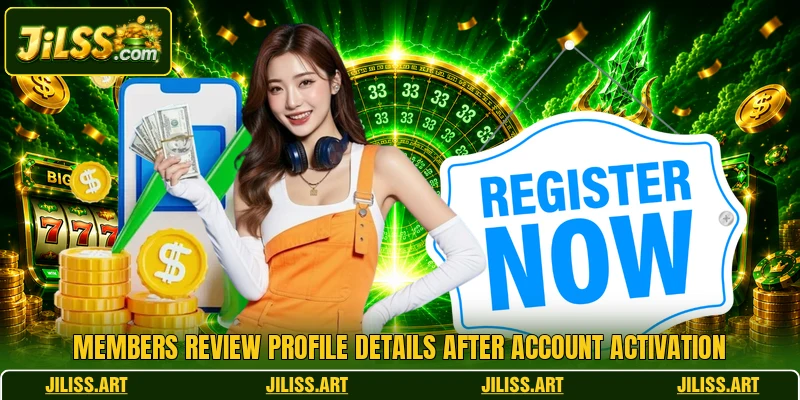 Members review profile details after account activation