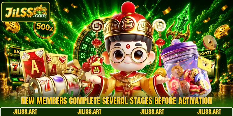 New members complete several stages before activation New members complete several stages before activation