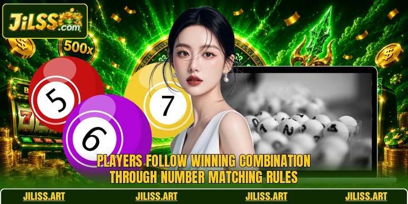 Players follow Winning Combination through number matching rules