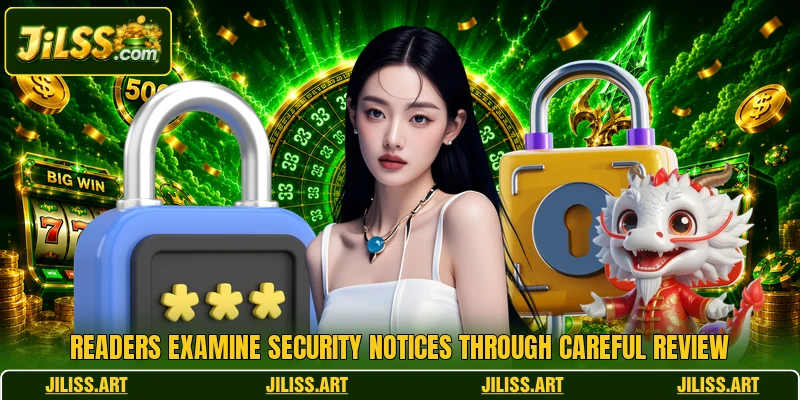 Readers examine security notices through careful review