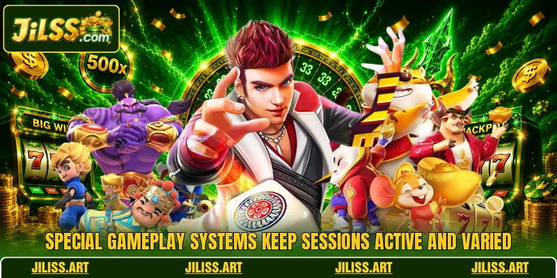 Special gameplay systems keep sessions active and varied