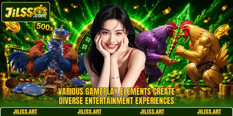 Various gameplay elements create diverse entertainment experiences