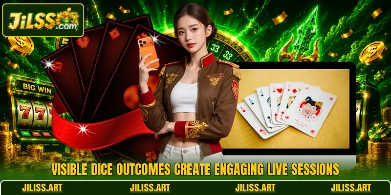 Visible dice outcomes create engaging live sessions